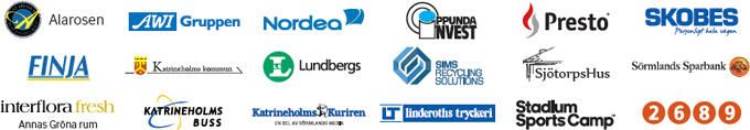 Jazzsponsorer 2016 - Alarosen, AWI-gruppen, Nordea, Oppunda Invest, Presto, Skobes, Finja, Katrineholms kommun, Lundbergs, SIMS Recycling Solutions, Sjötorps Hus, Sörmlands Sparbank, Interflora Fresh, Katrineholms Buss, Katrineholms-kuriren, Linderoths Tryckeri, Stadium Sports Camp, 2689 Lasse Hoffman